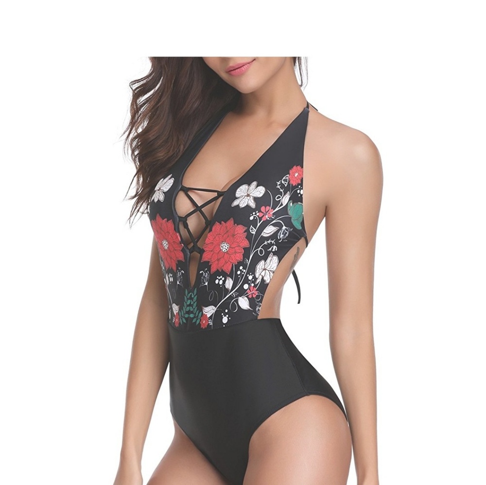 Black Floral Monokini - Picture 5 of 8